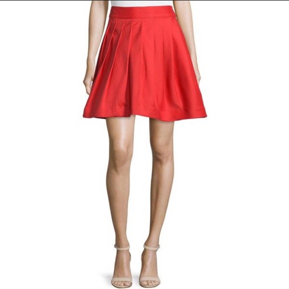 Halston Heritage Dresses & Skirts - Halston Heritage Pleated Mini Red Skirt